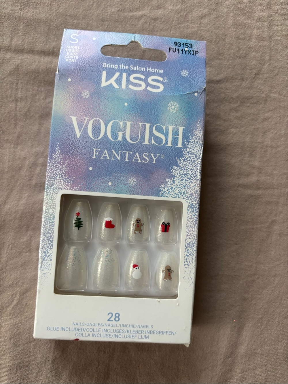 Kiss VogUish Fantasy Clear Press-On Nails with Holiday Decals